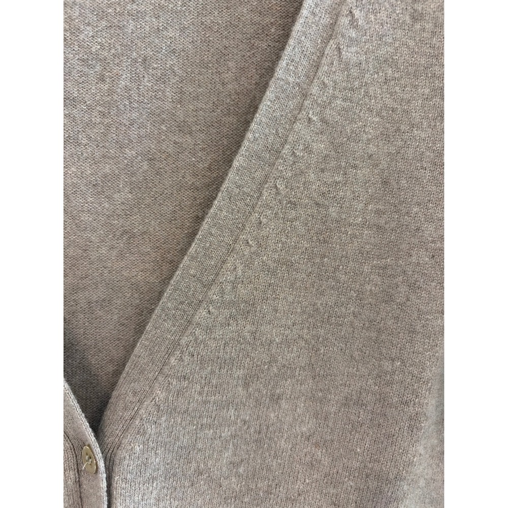 Pure Collection 100% Cashmere Cardigan Sweater Tan Beige V-Neck Longline US 8/10 - Picture 5 of 7